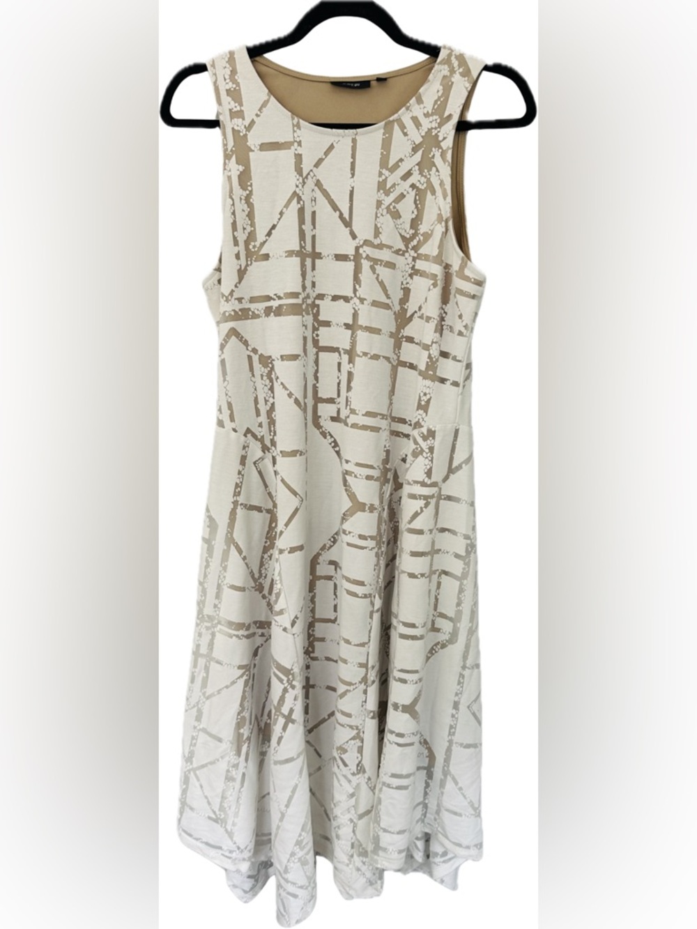 Apt. 9 Cream and White Geometric Midi Dress